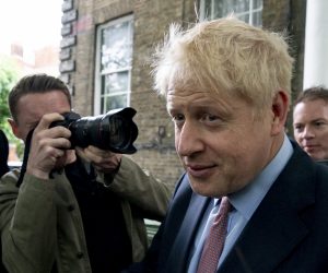 epa07647362 Conservative party leadership candidate Boris Johnson leaves his home in London, Britain, 14 June 2019. Johnson won the first round of voting by Conservative MPs on 13 June. Ten MPs were running for the party's leadership to replace the resigning Conservative Leader and Prime Minister. Candidates needed to secure at least 17 votes in the first round, eventually leading to a run-off between two Tory candidates.  EPA/WILL OLIVER