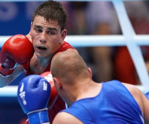 Minsk, 21.06.2019 - Hrvatski boksaè Toni Filip tijekom boksaèkog meèa u kategoriji do 91 kilogram protiv Demala Bonjaka iz Bosne i Hercegovine.
foto HINA/ Damir SENÈAR/ ds