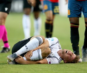epa07686044 Luca Waldschmidt of Germany reacts during the UEFA European Under-21 Championship 2019 final soccer match between Spain And Germany in Udine, Italy, 30 June 2019.  EPA/GABRIELE MENIS