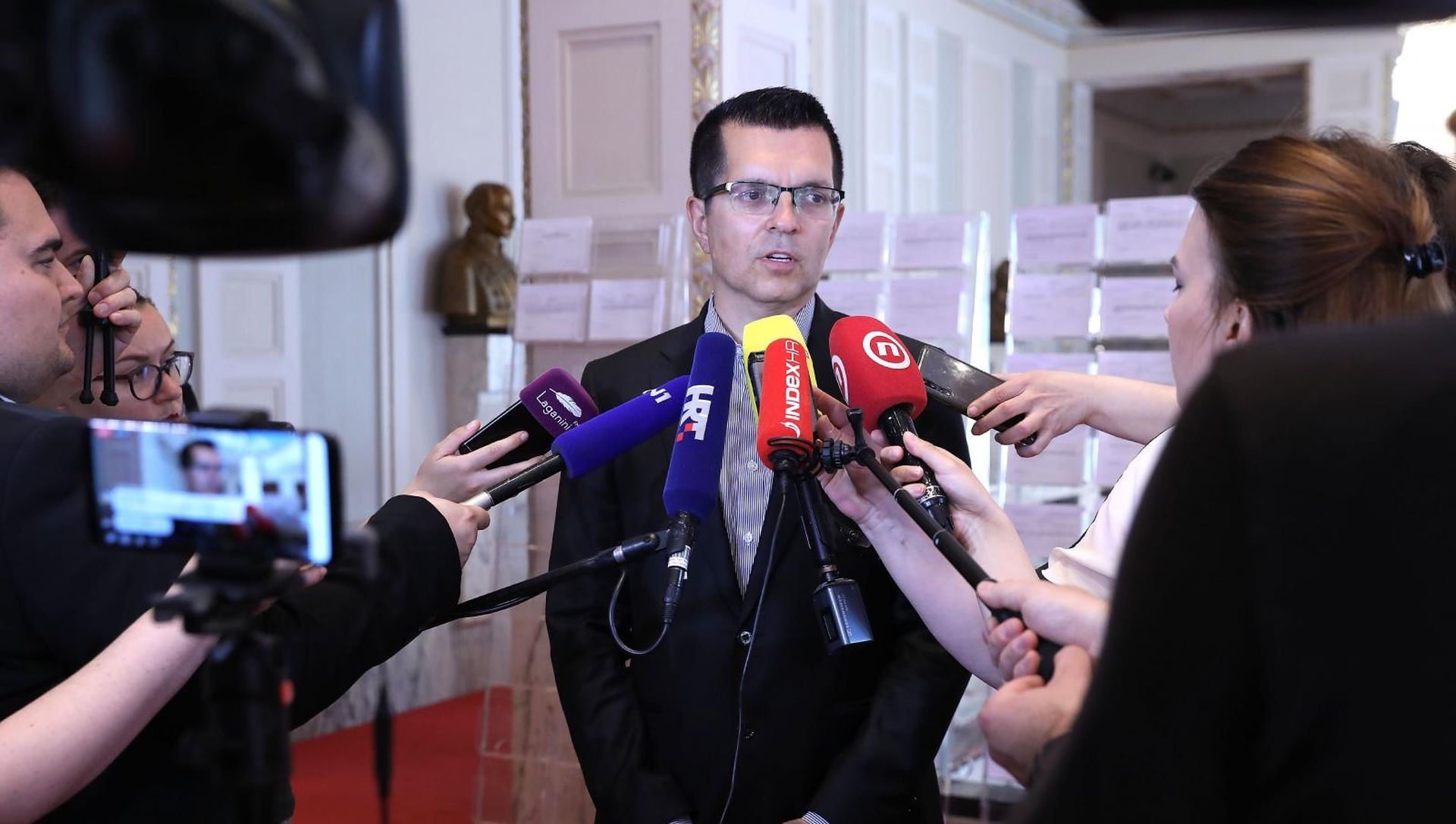 07.06.2019., Zagreb - Zastupnik Branimir Bunjac odrzao je u Saboru konferenciju za medije i objavio da izlazi iz Zivog zida. 
Photo: Patrik Macek/PIXSELL