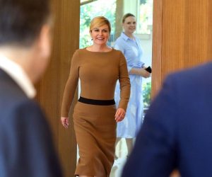 07.06.2019., Ured predsjednice, Zagreb - Predsjednica Republike Kolinda Grabar-Kitarovic primila je ministra vanjskih poslova Litve Linasa Linkeviciusa. 
Photo: Marko Prpic/PIXSELL
