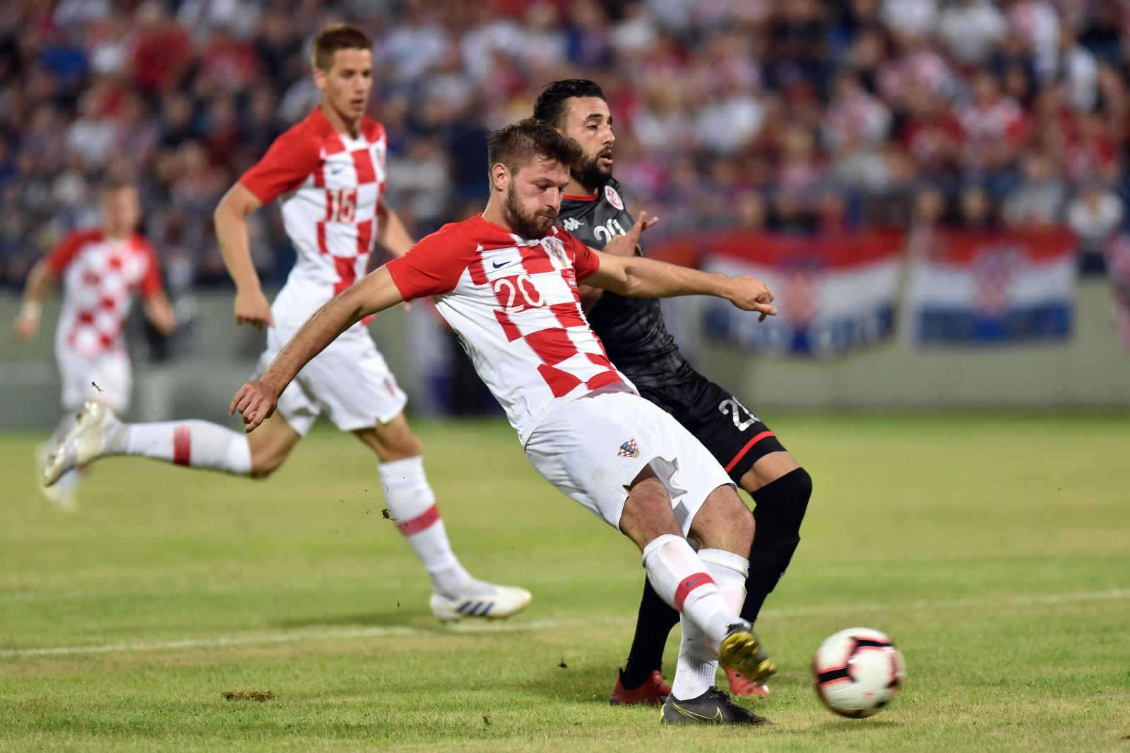 11.06.2019., stadion NK Varazdin, Varazdin - Prijateljska utakmica, Hrvatska - Tunis.Bruno Petkovic , Ghailene Chaalali
Photo: Vjeran Zganec Rogulja/PIXSELL