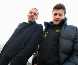 08.02.2012., Zagreb - Glumci Filip Juricic i Amar Bukvic obiljeziti ce 250. izvedbu predstave 'Kako mislis mene nema?' u teatru Exit.
Photo: Jurica Galoic/PIXSELL
