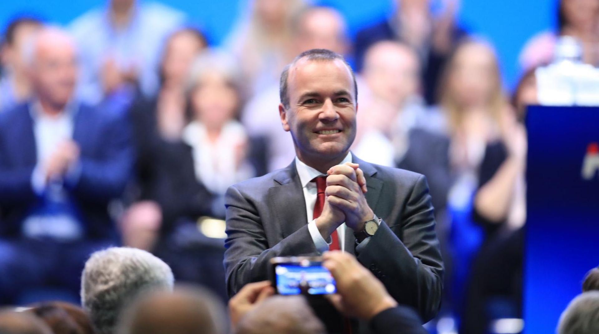 18.05.2019., Kosarkaski centar Drazen Petrovic, Zagreb - Sredisnji predizborni skup Hrvatske demokratske zajednice za izbore za Europski parlament. Manfred Weber. 
Photo: Slavko Midzor/PIXSELL