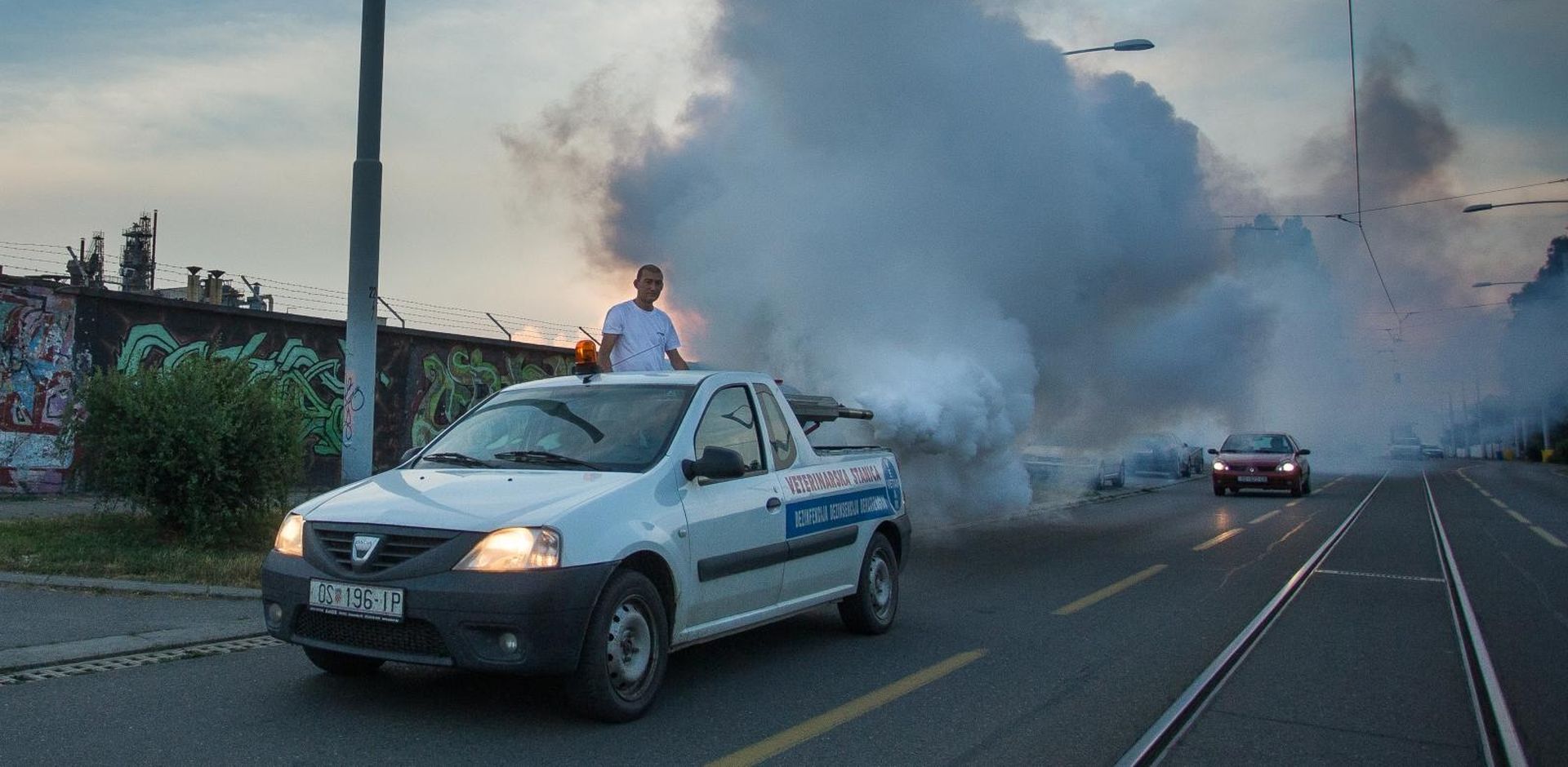 19.06.2019., Osijek - Zaprasivanje komaraca na osjeckim ulicama. Photo: Davor Javorovic/PIXSELL