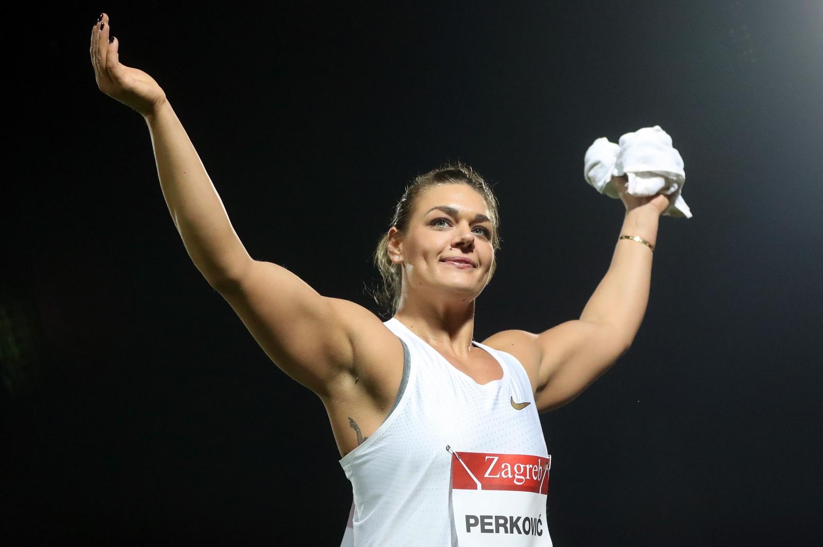 04.09.2018., SRC Mladost, Zagreb - IAAF World Challenge Zagreb - 68. memorijal Borisa Hanzekovica. Bacanje diska, zene. Sandra Perkovic. Sandra PErkovic upisana je u povijest time sto je jedina atleticarka u povijesti koja je osvojila pet uzastopnih kontinentalnih titula prvakinje u pojedinacnim disciplinama. Photo: Igor Kralj/PIXSELL