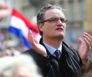 24.03.2018., Zagreb - Gradjanska inicijativa "Hrvatska protiv Istanbulske konvencije" organizirala je prosvjed protiv ratifikacije Istanbulske konvencije. Prosvjednici su se okupili na Trgu zrtava fasizma odakle su krenuli prema Trgu svetog Marka, pred Vladu i Sabor. Vice Batarelo. Photo: Jurica Galoic/PIXSELL
