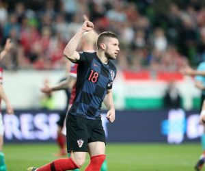 Budimpešta: Kvalifikacijska utakmica za Europsko prvenstvo 2020. između Mađarske i Hrvatske 24.03.2019., Budimpesta, Madjarska - Kvalifikacijska utakmica za Europsko nogometno prvenstvo 2020. skupine E na stadionu Groupama Arena izmedju  Madjarske i Hrvatske. Ante Rebic Photo: Sanjin Strukic/PIXSELL