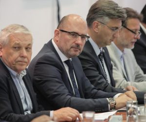 27.05.2019., Zagreb - U sredisnjici HDZ-a na Trgu zrtava fasizma odrzane su sjednice Predsjednistva i Nacionalnog vijeca HDZ-a. Milijan Brkic, Andrej Plenkovic, Gordan Jandrokovic.
Photo: Tomislav Miletic/PIXSELL