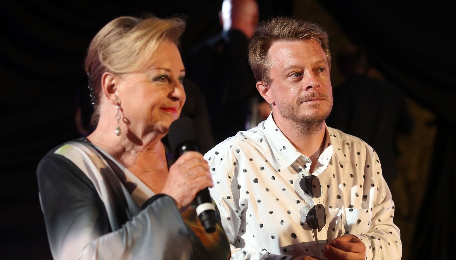 28.07.2016., Sibenik - Na ljetnoj pozornici, na tvrdjavi sv.Mihovila odrzan je koncert posvecen Arsenu Dedicu na dan njegovog rodjendana. 
Gabi Novak, Matija Dedic. 
Photo: Dusko Jaramaz/PIXSELL