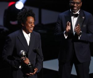 50th NAACP Image Awards - Show - Los Angeles, California, U.S. 50th NAACP Image Awards - Show - Los Angeles, California, U.S., March 30, 2019 - Jay-Z accepts the President's Award from NAACP President Derrick Johnson (R). REUTERS/Mario Anzuoni MARIO ANZUONI