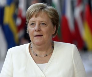 epa07685135 German Chancellor Angela Merkel during arrivals for a Special European Council in Brussels, Belgium, 30 June 2019. Heads of states or governments from EU member states meet to continue discussions on the possible candidates for the heads of EU institutions, namely European Council President, President of the European Commission, High Representative of the Union for Foreign Affairs and Security Policy (Foreign Policy Chief), and President of the European Central Bank.  EPA/ARIS OIKONOMOU