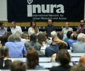Zagreb, 02.07.2019 - Zelena akcija, Pravo na grad i Institut za političku ekologiju organizirali su javnu tribinu “Zagrebački Projekt Manhattan” u sklopu međunarodne  
konferencije INURA (International Network for Urban Research and  
Action). Na tografiji Tihomir Jukić, Iva Čukić, Bernard Ivićić, Kate Shaw.  Foto HINA/ Daniel KASAP/ dkas
