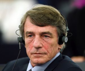 epa07691151 David-Maria Sassoli from the Group of the Progressive Alliance of Socialists and Democrats in the European Parliament speaks prior the vote on the Parliament's President at the European Parliament, in Strasbourg, France, 03 July 2019. A vote for the new EU Parliament's presidency had been postponed to 03 July 2019 following the parliament's inaugural session on 02 July.  EPA/PATRICK SEEGER