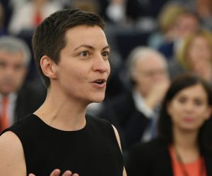 epa07691140 Ska Keller from the Group of the Greens/European Free Alliance speaks  prior the vote on the Parliament's President at the European Parliament, in Strasbourg, France, 03 July 2019. A vote for the new EU Parliament's presidency had been postponed to 03 July 2019 following the parliament's inaugural session on 02 July.  EPA/PATRICK SEEGER
