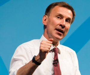 epa07713286 Britain's Foreign Secretary and Conservative Party leadership candidate Jeremy Hunt speaks at a Conservative Party leadership campaign hustings at Cheltenham Racecourse in Gloucestershire, Britain 12 July 2019. The two contenders, Jeremy Hunt and Boris Johnson, are competing for votes from party members, with the winner replacing Theresa May as Conservative Party leader and Prime Minister of Britain.  EPA/VICKIE FLORES
