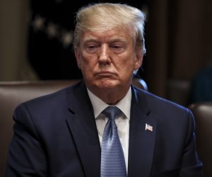 epa07720929 US President Donald J. Trump listens during a Cabinet Meeting in the Cabinet Room of the White House, Washington, DC, USA, 16 July 2019.  EPA/Oliver Contreras / POOL