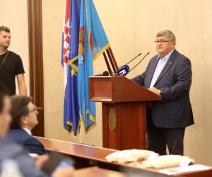 03.07.2019., Rijeka - Zavrsna konferencija projekta GreenerSites odrzava se u Gradskoj vijecnici. Goste su pozdravili Vojko Obersnel (gradonacelnik), Denis Vukorepa (Lucka uprava) i Paola Ravenna (Grad Venecija).
Photo: Goran Kovacic/PIXSELL