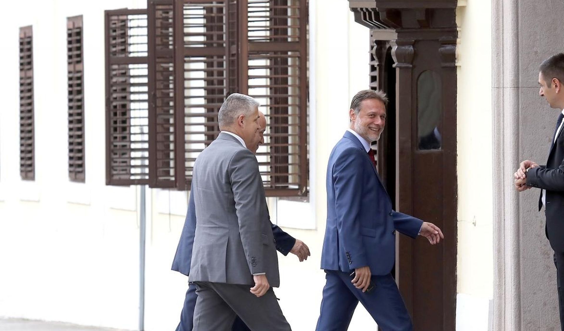 09.07.2019., Zagreb - Dan nakon ostavke ministra Kuscevica u Banskim dvorima poceo je sastanak predstavnika stranka vladajuce koalicije.  Branko Bacic, Gordan Jandrokovic.
Photo: Patrik Macek/PIXSELL