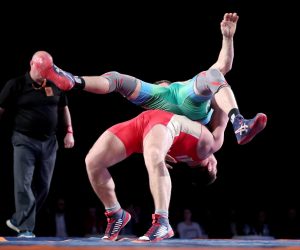 Zagreb: UWW Grand Prix Zagreb Open 2019., finalna borba u kategoriji 97kg 10.02.2019., Zagreb, Dom sportova, Dvorana II - UWW Grand Prix Ranking Series Zagreb Open 2019. medjunarodni turnir u hrvanju grcko-rimskim stilom. Finalna borba u kategoriji 97kg, Ilia Borisov, Rusija - Kiril Milenov Milov, Bugarska.
Photo: Igor Kralj/PIXSELL