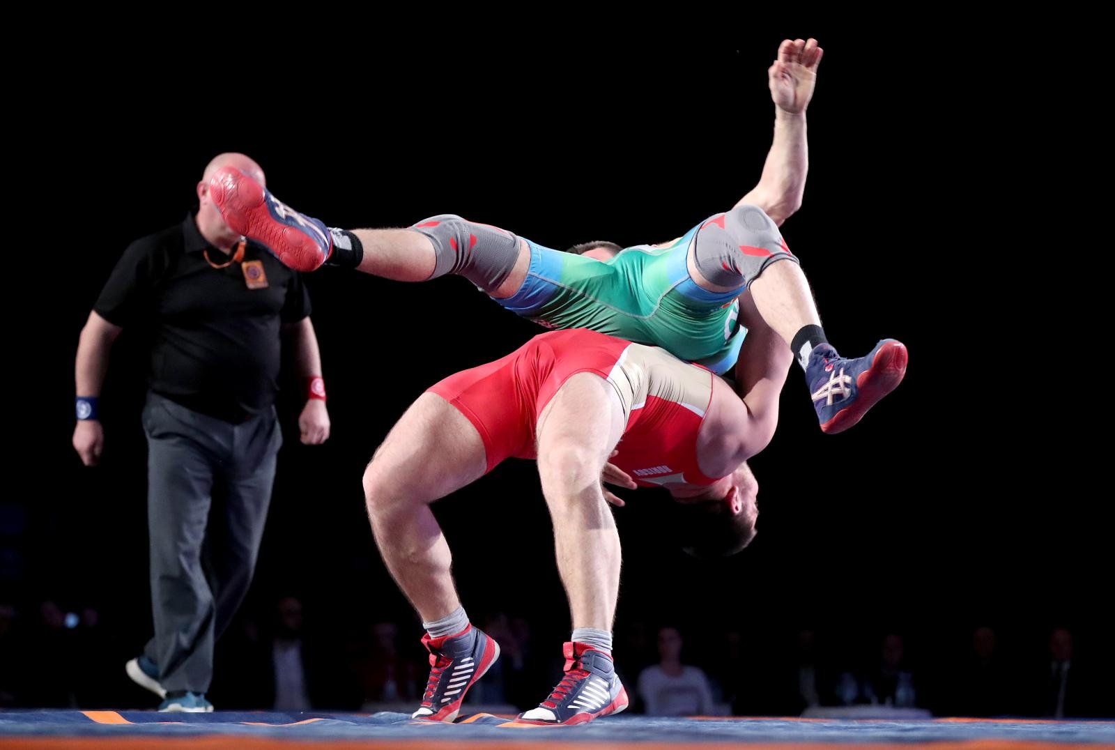 Zagreb: UWW Grand Prix Zagreb Open 2019., finalna borba u kategoriji 97kg 10.02.2019., Zagreb, Dom sportova, Dvorana II - UWW Grand Prix Ranking Series Zagreb Open 2019. medjunarodni turnir u hrvanju grcko-rimskim stilom. Finalna borba u kategoriji 97kg, Ilia Borisov, Rusija - Kiril Milenov Milov, Bugarska.
Photo: Igor Kralj/PIXSELL