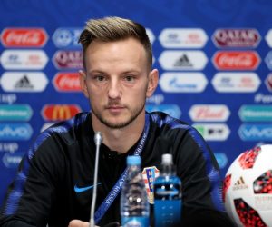 13.07.2018., Moskva, Rusija - Svjetsko nogometno prvenstvo 2018. Konferencija za medije hrvatske nogometne reprezentacije na stadionu Luznjiki. Ivan Rakitic
Photo: Igor Kralj/PIXSELL