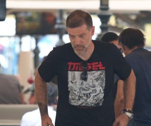 14.09.2018., Zagreb - Slaven Bilic i njegova trudna zarucnica Ivana Djeldum nasli se na kavi u kaficu Buldog u Bogovicevoj ulici s Robertom Prosineckim, Nikolom Jurcevicem i Zvonimirom Soldom. Photo: Luka Stanzl/PIXSELL