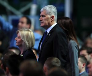18.05.2019., Kosarkaski centar Drazen Petrovic, Zagreb - Sredisnji predizborni skup Hrvatske demokratske zajednice za izbore za Europski parlament. Dragan Covic. 
Photo: Slavko Midzor/PIXSELL