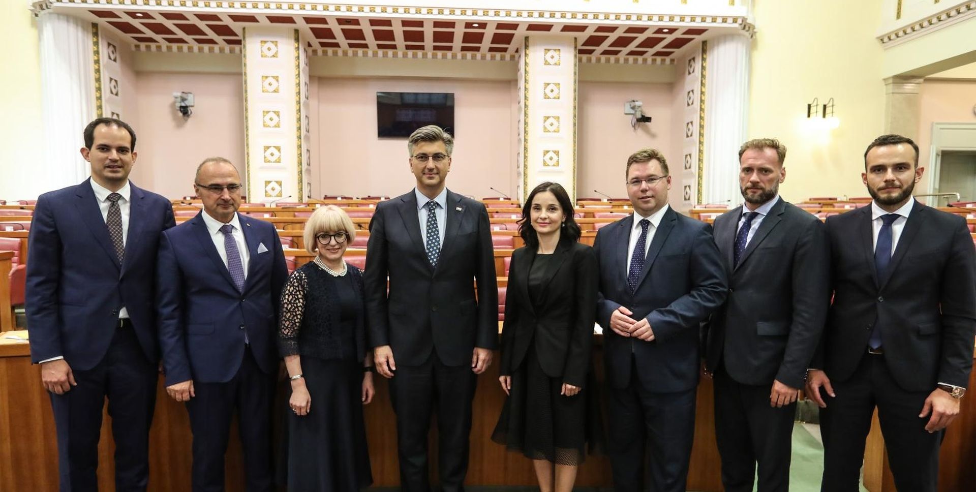 19.07.2019., Zagreb- Saborski zastupnici izglasali povjerenje novoizabranim ministrima u Vladi RH.Ivan Malenica, Gordan Grlic Radman, Vesna Bedekovic, Andrej Plenkovic, Marija Vuckovic, Marko Pavic, Mario Banozic, Josip Aladrovic
Photo: Robert Anic/PIXSELL
