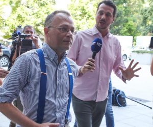 22.07.2019., Zagreb- Zagrebtower, Zlatko Hasanbegovic dolazi na Izborni sabor Neovisnih za Hrvatsku. 
Photo: Robert Anic/PIXSELL