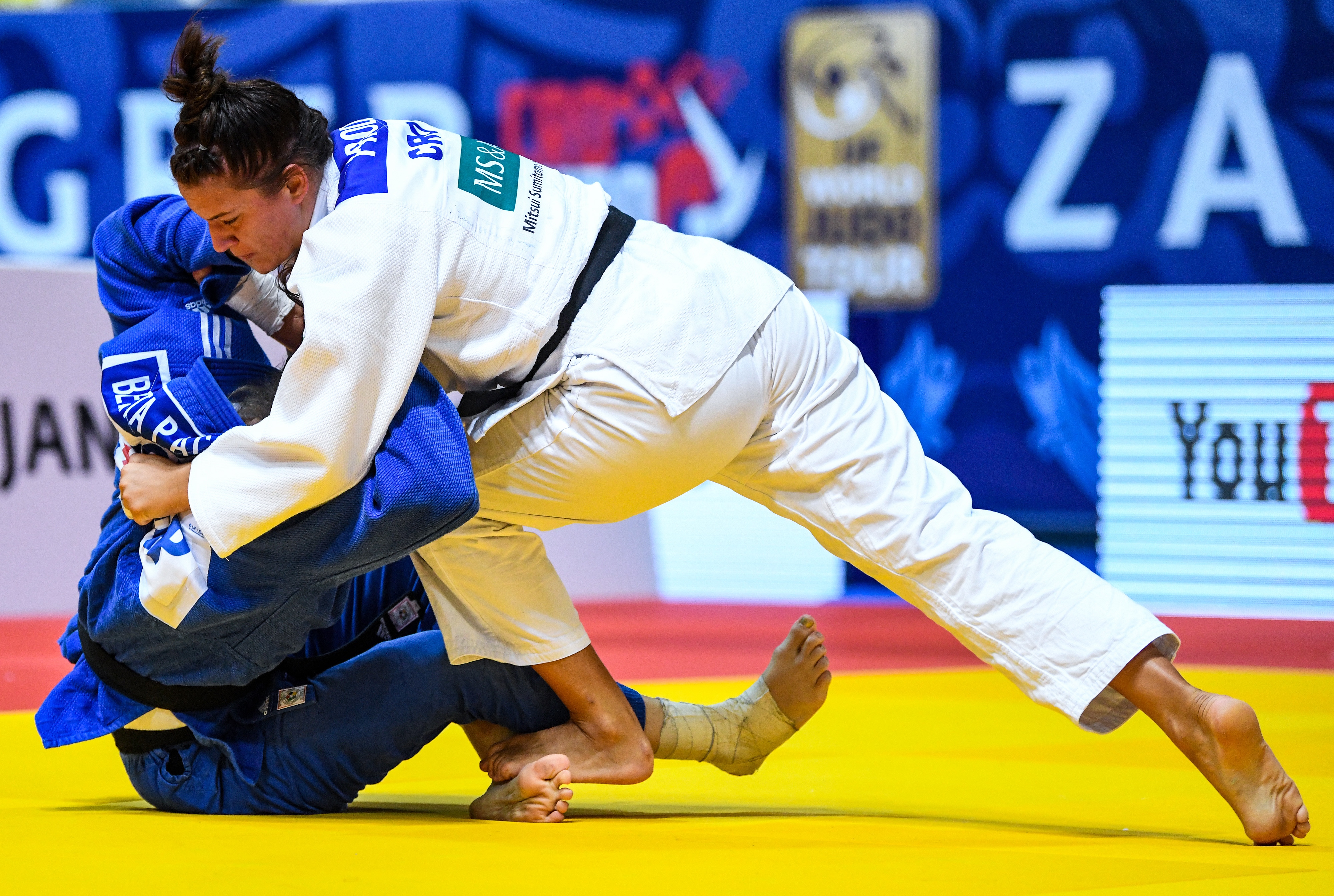 28.07.2019. Zagreb - U Domu sportova odrzava se IJF Judo Grand Prix Zagreb 2019.  Borba za broncu do 78 kila.  Prodan Karla (HRV) i Pacut Beata ( POL)  Photo: Josip Regovic/PIXSELL