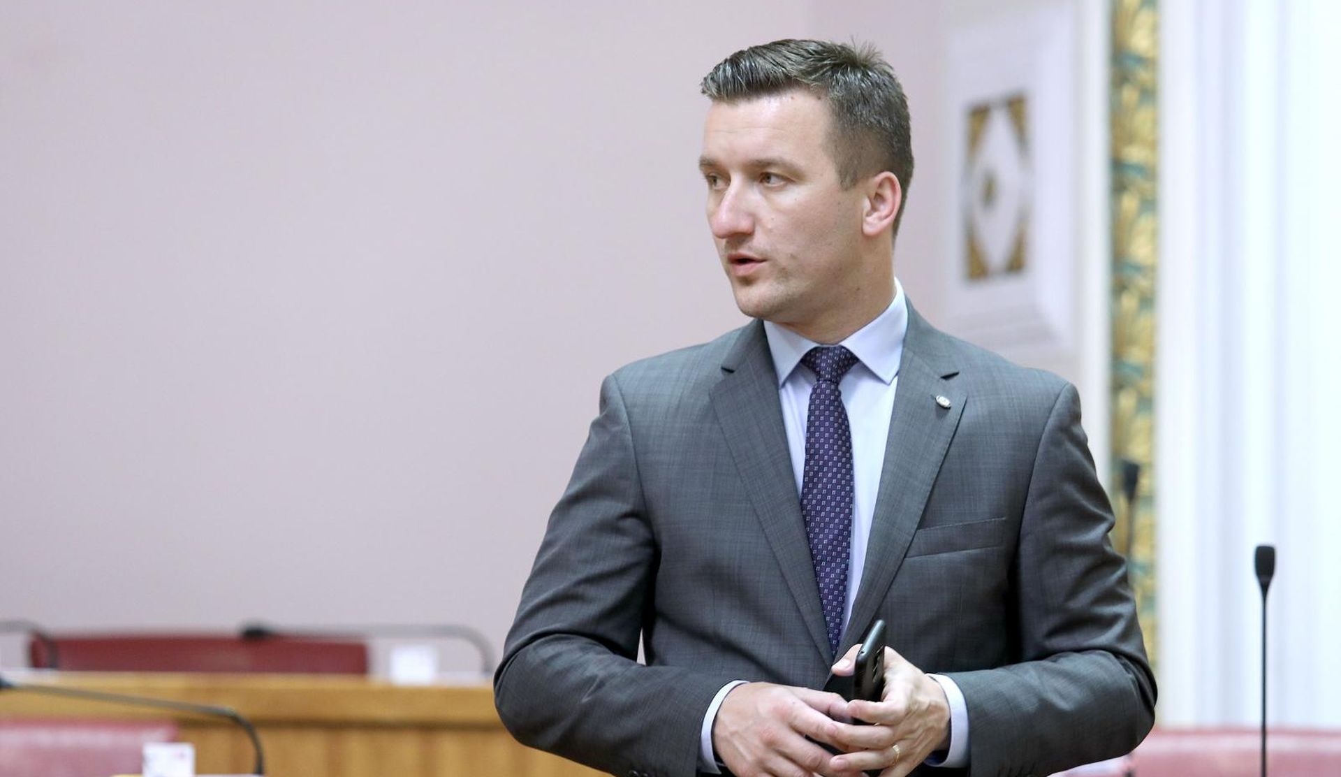 29.05.2019., Zagreb - Nakon dvotjedne stanke zbog europskih izbora Sabor je danas nastavio 12. sjednicu raspravom o koristenju europskih strukturnih investicijskih fondova. Zarko Tusek.
Photo: Patrik Macek/PIXSELL