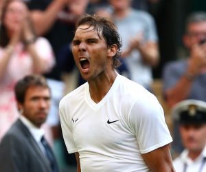 Wimbledon Tennis - Wimbledon - All England Lawn Tennis and Croquet Club, London, Britain - July 4, 2019  Spain's Rafael Nadal celebrates winning his second round match against Australia's Nick Kyrgios  REUTERS/Hannah McKay HANNAH MCKAY