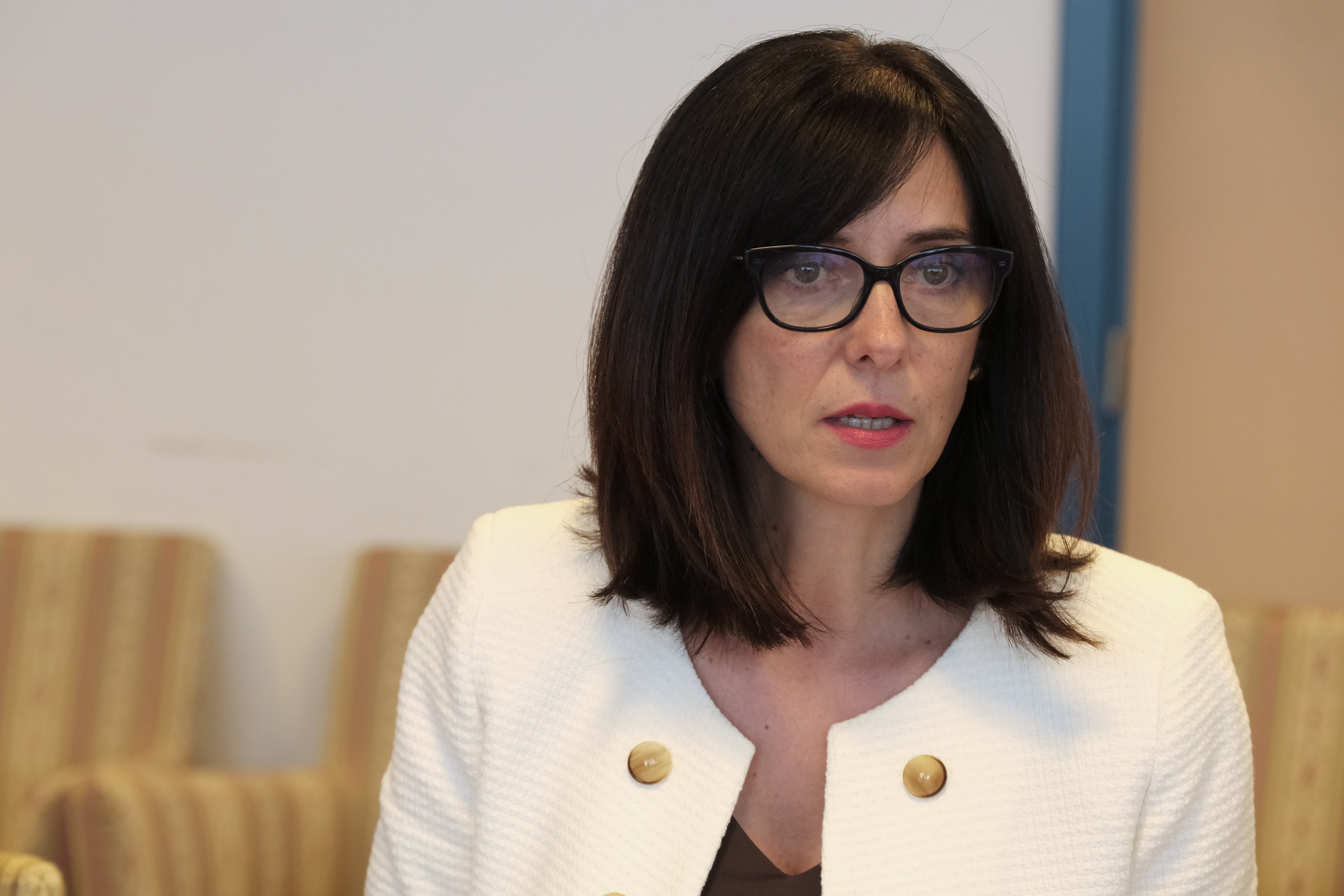 Zagreb, 17.07.2019. - Na brifingu su predstavljeni rezultati ispitivanja zadovoljstva roditelja eksperimentalnom fazom kurikularne reforme, istraživanje kako učenici rješavaju probleme koje je proveo Nacionalni centar za vanjsko vrednovanje obrazovanja, te evaluacija skupova uživo za pripremu frontalnoga uvođenja kurikularne reforme koji su održani u lipnju i srpnju. 
Na fotografiji Blaženka Divjak.
foto HINA/ Edvard ŠUŠAK/ es