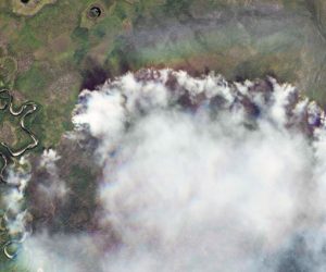 epa07753517 A handout photo made available by Russian State Corporation Roscosmos shows a satellite image of wildfires burning in Yakutia, Eastern Siberia, Russia, 02 August 2019. Wildfires in Russian Siberia have spread over 2,5 million hectares, authorities say. The Russian government declared an emergency and mobilized the military to join firefighting efforts to contain the fires as they extensively burned Siberian forests.  EPA/ROSCOSMOS HANDOUT BEST QUALITY AVAILABLE -- MANDATORY CREDIT: ROSCOSMOS -- HANDOUT EDITORIAL USE ONLY/NO SALES
