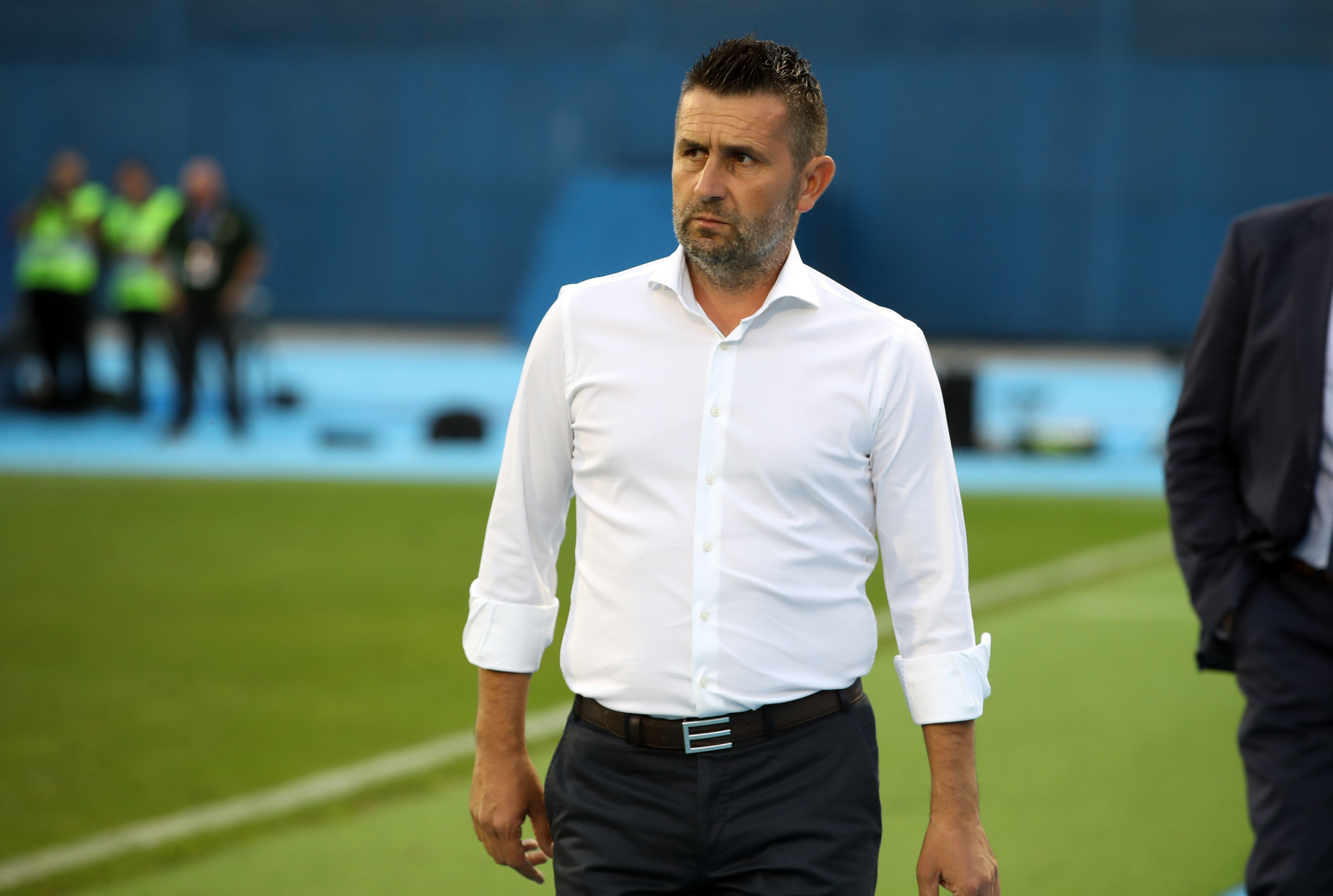 Zagreb, 06.08.2019 - Prva utakmica 3. kola kvalifikacija za nogometnu Ligu prvaka između GNK Dinama i Ferencvarosa na stadionu u Maksimiru. Na slici trener Dinama Nenad Bjelica.
foto HINA/ Damir SENČAR/ ds