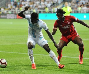 Rijeka, 8.8.2019 - Prva utakmica 3. kola kvalifikacija za nogometnu Europsku ligu Rijeka - Aberdeen na stadionu na Rujevici. Na slici Maxwell Acosty.
foto HINA/ Miljenko KLEPAC/ ua