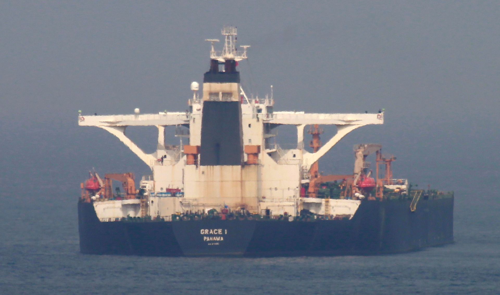 epa07774483 (FILE) - The Iranian oil supertanker Grace 1 intercepted by British Royal Marines and Gibraltar's police in the Strait of Gibraltar, in Algeciras, Spain, 19 July 2019 (reissued 15 August 2019). According to reports, Gibraltar was to release the crew of the Grace 1 tanker which was held on the suspicion it was transporting crude oil to a refinery in Syria against EU sanctions. Meanwhile, the US has asked for detention of the supertanker.  EPA/A. CARRASCO RAGEL