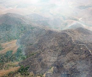 epa07788344 A handoput picture provided by Mato Grosso's Firefighters, shows the Chapada dos Guimaraes fire, in Mato Grosso, Brazil, 23 August 2019. Brazilian President Jair Bolsonaro has decided to confront the world with his rhetoric against what the calls the 'environmentalist hysteria', as the Amazon burns and world leaders demand urgent measures to stop the catastrophe.  EPA/MATO GROSSO FIREFIGHTERS HANDOUT  HANDOUT EDITORIAL USE ONLY/NO SALES