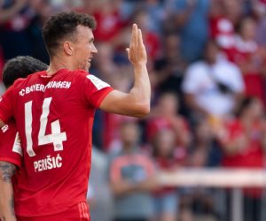 31 August 2019, Bavaria, Munich: Munich's Ivan Perisic(R) celebrates scoring his side's third goal with teammate Philippe Coutinho during the German Bundesliga soccer match between Bayern Munich and FSV Mainz 05 at the Allianz Arena. Photo: Sven Hoppe/dpa - WICHTIGER HINWEIS: Gemäß den Vorgaben der DFL Deutsche Fußball Liga bzw. des DFB Deutscher Fußball-Bund ist es untersagt, in dem Stadion und/oder vom Spiel angefertigte Fotoaufnahmen in Form von Sequenzbildern und/oder videoähnlichen Fotostrecken zu verwerten bzw. verwerten zu lassen.