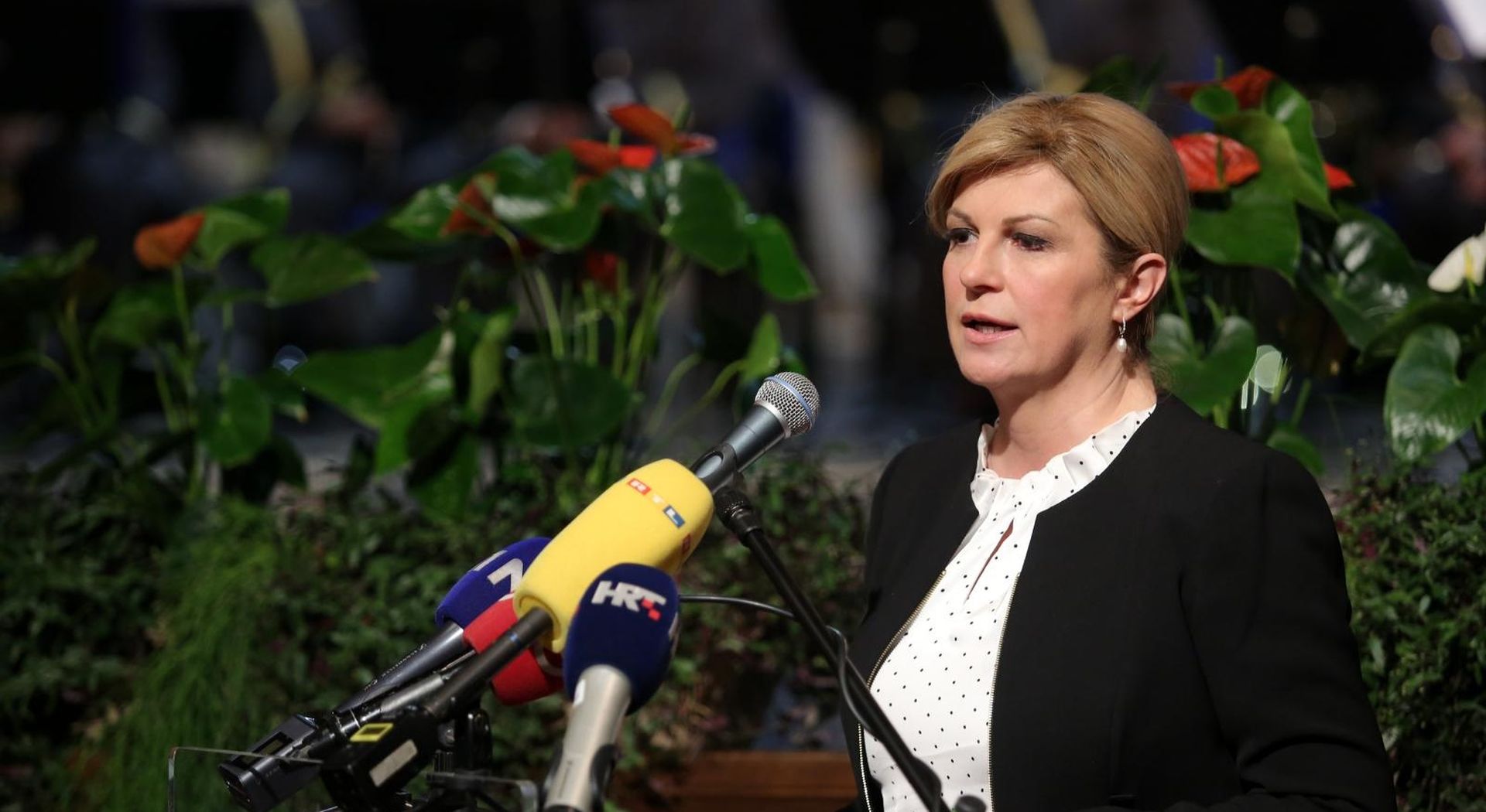 01.08.2019., Zagreb - Predsjednica Republike i vrhovna zapovjednica Oruzanih snaga Republike Hrvatske, Kolinda Grabar Kitarovic,  nazocila je svecanoj akademiji u prigodi obiljezavanja Dana pobjede i Domovinske zahvalnosti i Dana hrvatskih branitelja te 24. obljetnice VRO Oluja. 
Photo: Matija Habljak/PIXSELL