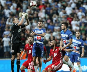 01.08.2019., stadion Gradski vrt, Osijek - Uzvratni susret 2. pretkola UEFA Europske lige, NK Osijek - CSKA Sofija. Vytautas Cerniauskas, Nikolay Bodurov, Antonio Mance, Nuno Miguel Do Adro Tomas, Nuno Miguel Do Adro Tomas Photo: Davor Javorovic/PIXSELL