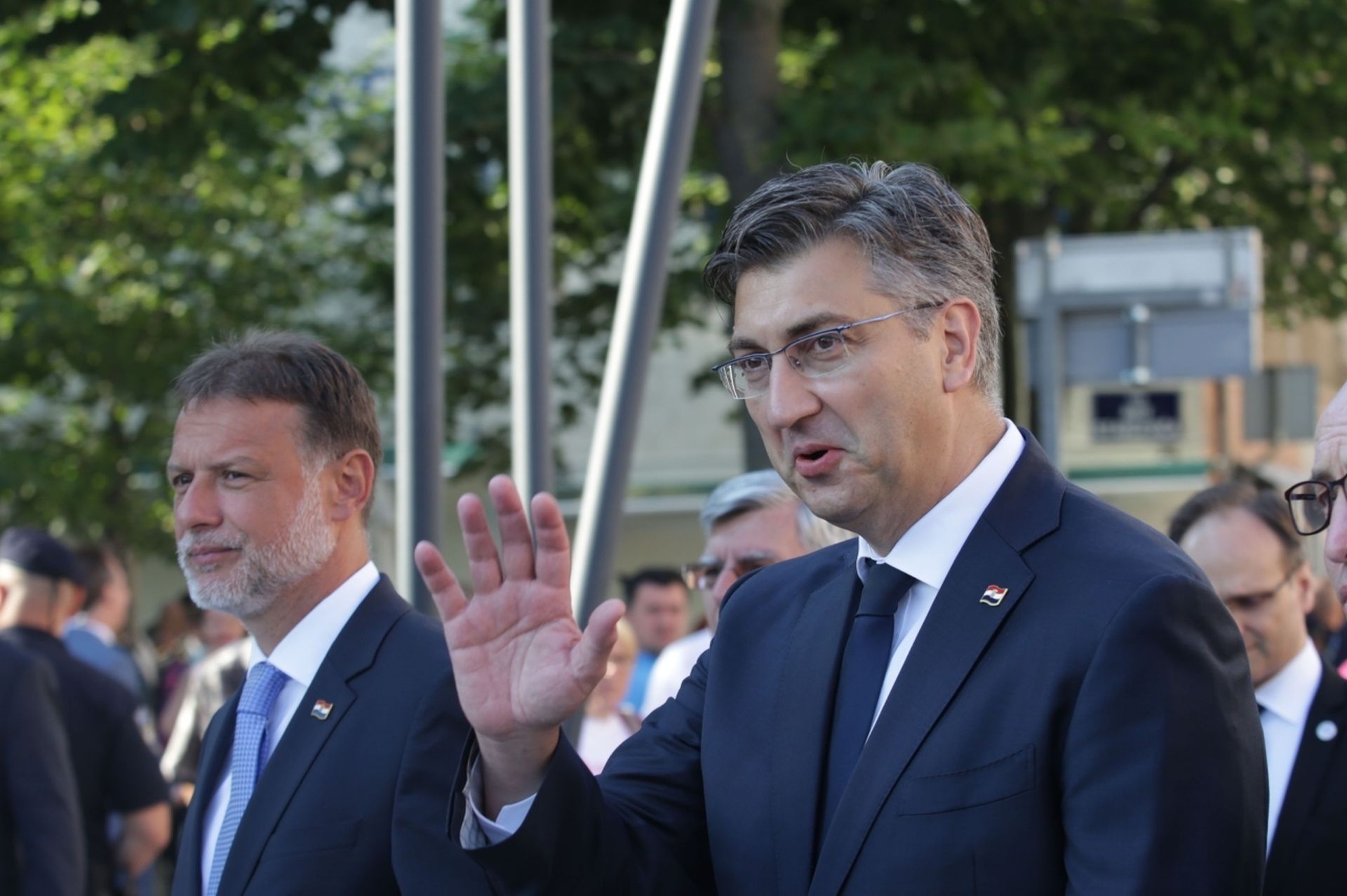 05.08.2019., Knin - Dolazak drzavnih duznosnika na Trg Oluje na svecanost obiljezavanja Dana pobjede i domovinske zahvalnosti i Dana hrvatskih branitelja te 24. obljetnice vojno-redarstvene operacije Oluja. Andrej Plenkovic Photo: Dusko Jaramaz/PIXSELL