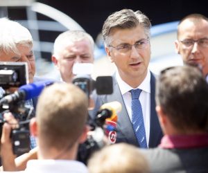 06.08.2019., Rijeka - Obilazak brodogradilista 3. maj. Zupan primorsko-goranske zuapnije Zlatko Komadina, Predsjednik Vlade Andrej Plenkovic. Photo: Nel Pavletic/PIXSELL