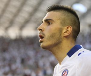 07.08.2014., stadion Poljud, Split - Druga utakmica 3. pretkola UEFA Europske lige, HNK Hajduk - FC Shakhter Karagandy. Anton Maglica. Photo: Ivo Cagalj/PIXSELL