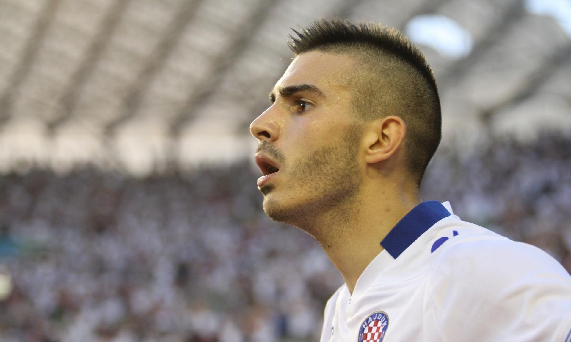 07.08.2014., stadion Poljud, Split - Druga utakmica 3. pretkola UEFA Europske lige, HNK Hajduk - FC Shakhter Karagandy. Anton Maglica. Photo: Ivo Cagalj/PIXSELL