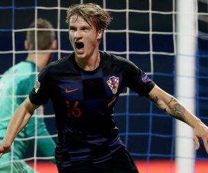 15.11.2018., stadion Maksimir, Zagreb - UEFA Liga nacija, Liga A, skupina 4, 3. kolo, Hrvatska - Spanjolska. Dvostruki strijelac Tin Jedvaj za 2:1. Photo: Igor Kralj/PIXSELL