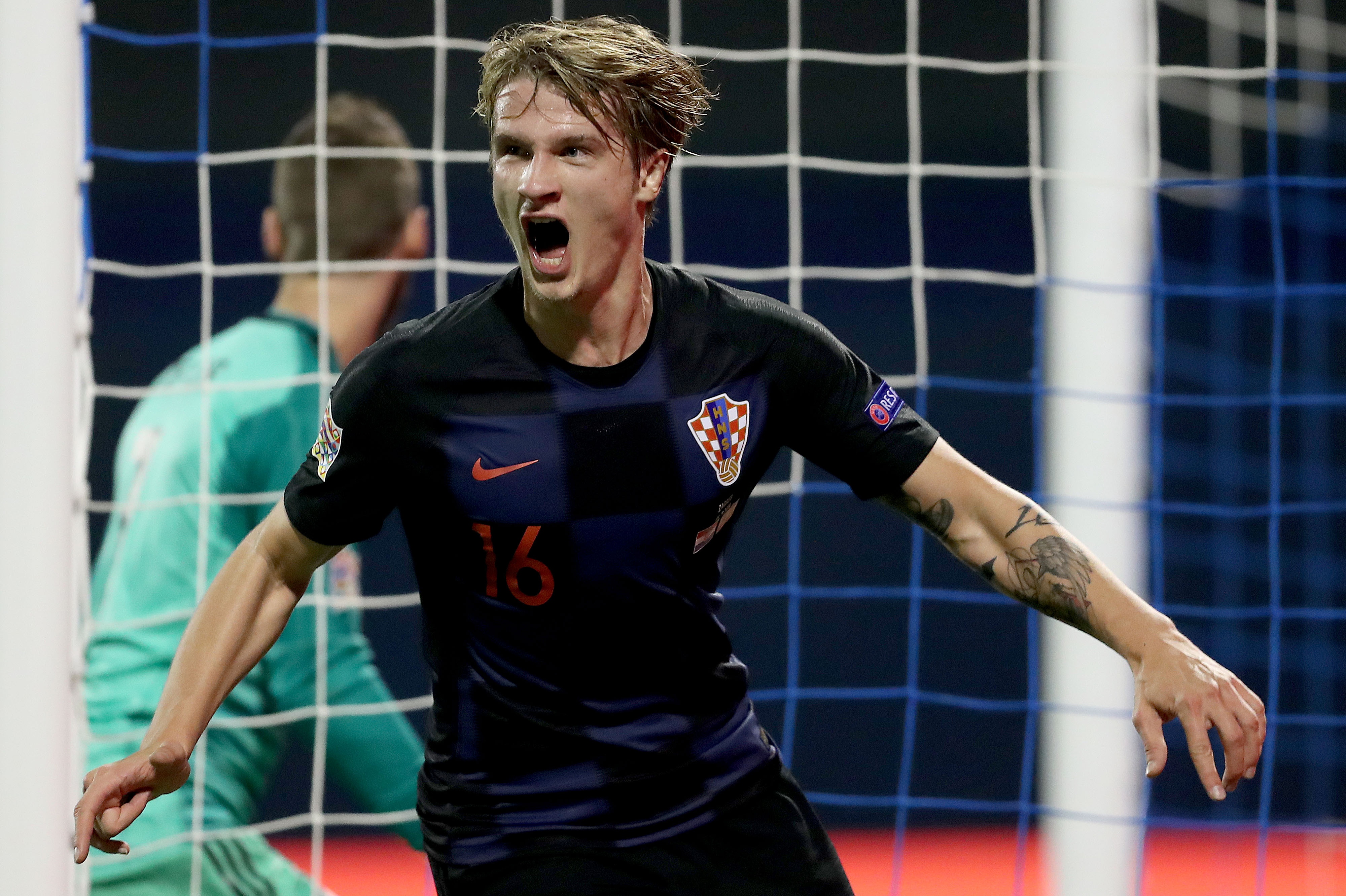 15.11.2018., stadion Maksimir, Zagreb - UEFA Liga nacija, Liga A, skupina 4, 3. kolo, Hrvatska - Spanjolska. Dvostruki strijelac Tin Jedvaj za 2:1. Photo: Igor Kralj/PIXSELL