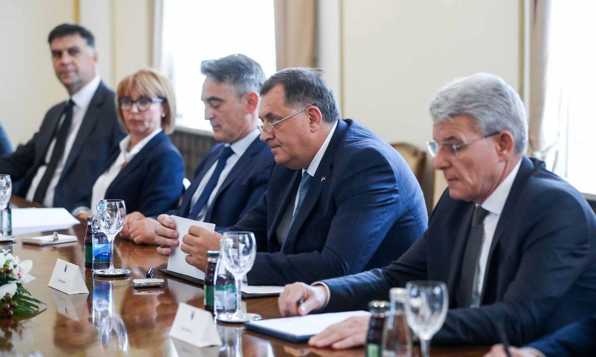 16.07.2019., Sarajevo, Bosna i Hercegovina - 
Clanovi Predsjednistva BiH Milorad Dodik, Zeljko Komsic i Sefik Dzaferovic primili su u posjetu generala Toda D. Woltersa, vrhovnog komandanta Saveznickih snaga za Evropu (SACEUR).
Photo: Armin Durgut/PIXSELL