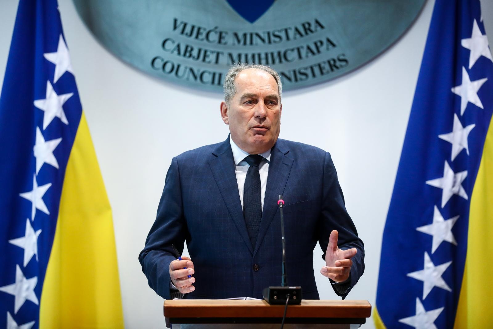 18.07.2019., Sarajevo, Bosna i Hercegovina - 
Ministar sigurnosti Bosne i Hercegovine Dragan Mektic odrzao je konferenciju za medije.
Photo: Armin Durgut/PIXSELL